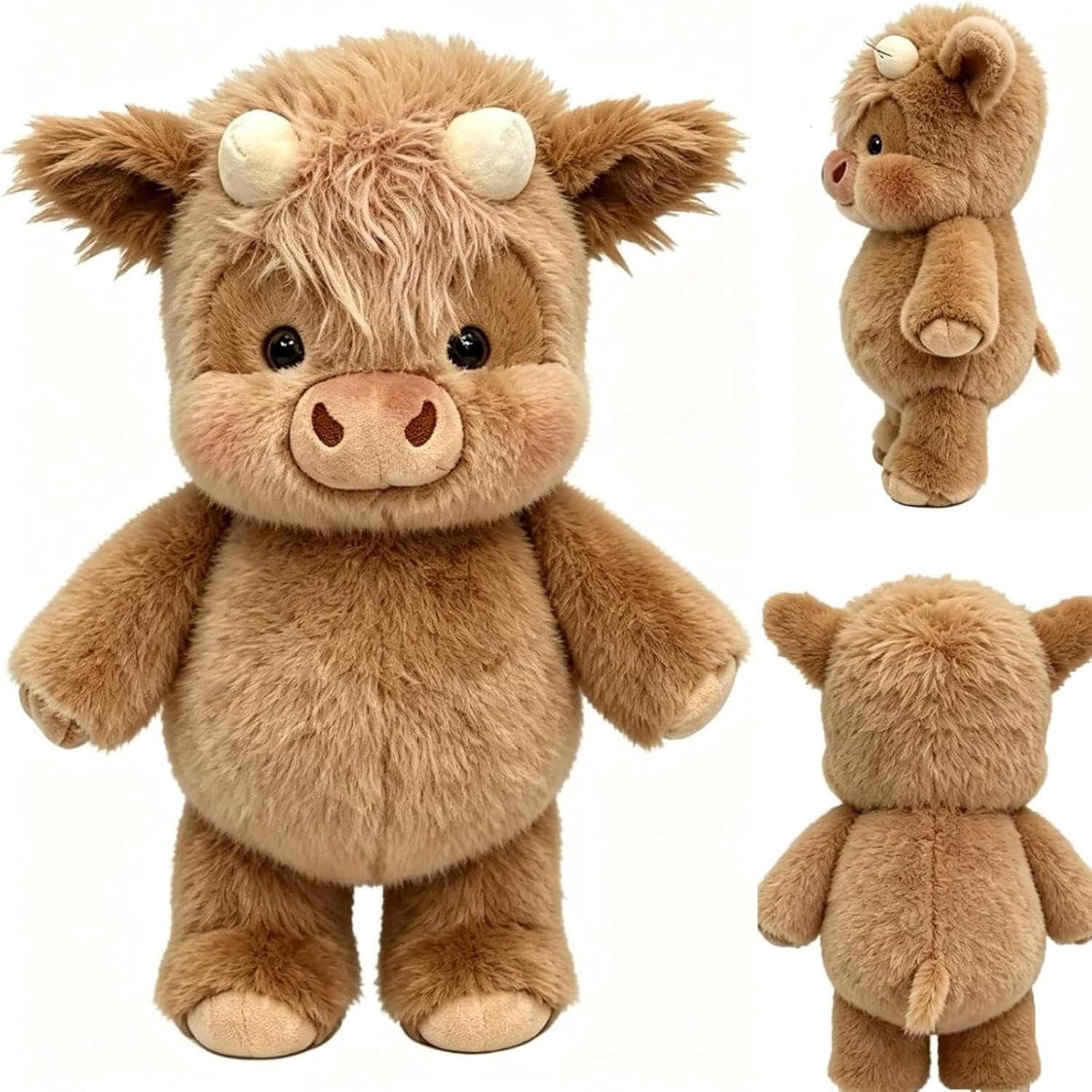 Running Plushie Stress Relief Panda Cow Little Lamb Red Panda Stuffed Animal Shaking Interactive Moving Legs Desktop Fidget Toy Soft Cuddly Pal Sensory Gift for Office Bedroom Home Brown Cow