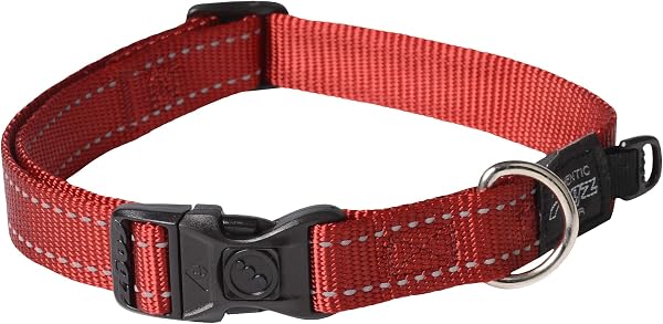 Rogz Classic Reflective Dog Collar Red for Large Dogs