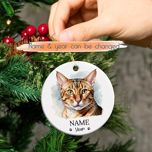 Miniatura 9 de Adorno de Navidad de gato de jengibre, decoración colgante de árbol de Navidad de jengibre, regalo de recuerdo de gato de jengibre para gato, papá,