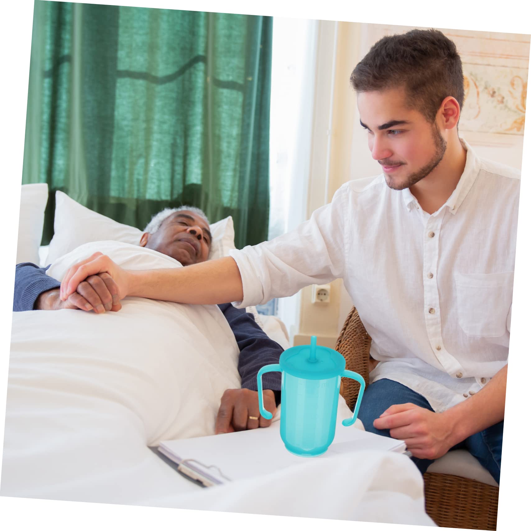 COLLBATH 3 Piezas Vaso de agua antiasfixia vasos discapacitados para adultos alimentación botella infantil humectante plastico productos para pacientes postrados en cama tazas para sorber