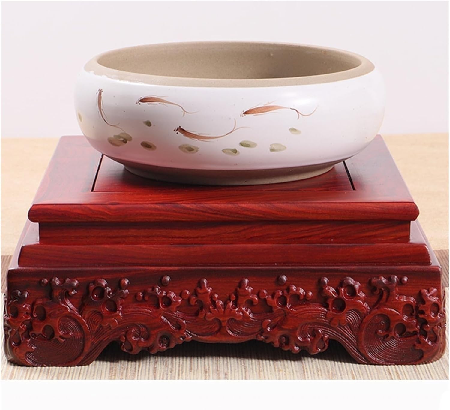 Bonsai Pedestal Vase Pedestal Stands Wooden Vase Base Solid Wood Square Display Stand Bonsai Potted Buddha Statue Stone Ornament Base Home Office Decoration Planter Stand Plant Holder ( Size : A )