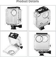Vista 2 de Carcasa impermeable para cámara de acción Gopro Max, carcasa protectora de buceo subacuático de 98.4 ft con accesorios de soporte