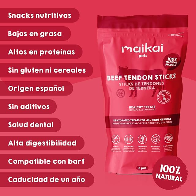 Foto 3 de 6 de Chuches Perros Gatos Snacks Premios Naturales Tendon Ternera Apta Cachorros