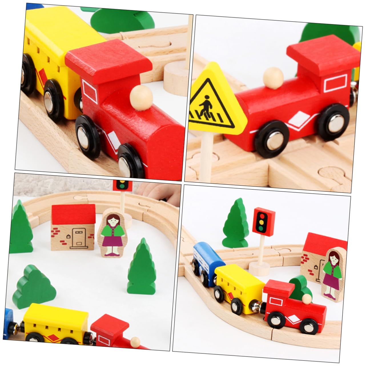 Giocattoli Di Legno Puzzle Per Ragazzo Set Di Vagoni Ferroviari in Legno Di Faggio Giocattoli Educativi Per Ragazzo Puzzle Per Per