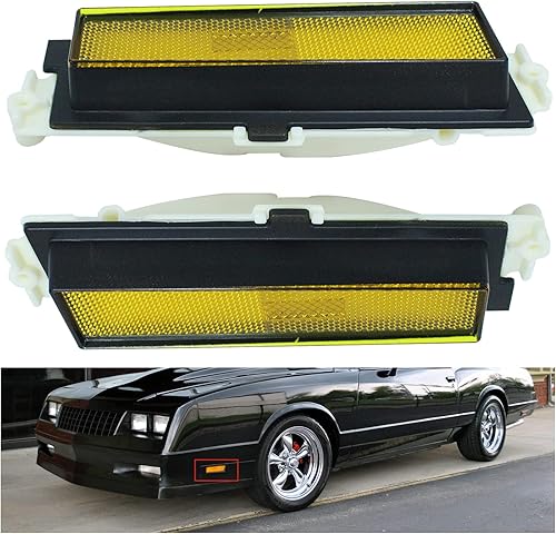 LAFORMO Chevy Monte Carlo Conjunto de lentes de luz para lámpara de marcador lateral delantera y trasera para Chevy Monte Carlo 1981-1988 Par