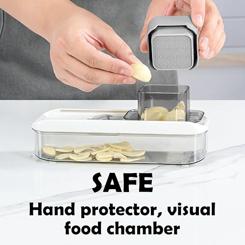 Miniatura 3 de Badelite Mini rebanadora de ajo, cortador de mandolina multifuncional, trituradora de verduras, ajo, jengibre, cortador de mandolina vegetal con