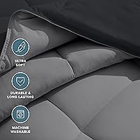 Vista 6 de Bare Home serie 1800 Edredón, un color distinto por cada lado, con relleno sintético, muy suave, calor en todas las estaciones, tamaño matrimonial