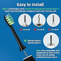 Vista 3 de 10 cabezales de repuesto compatibles con cepillos de dientes eléctricos 7am2m AM100/AM101/AM105/AM111, 10 unidades (negro)