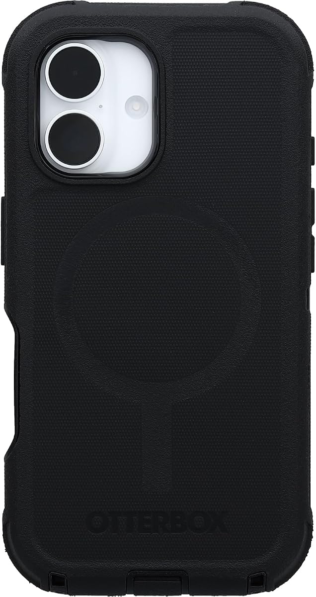Funda Defender Series para iPhone 16 - Negro | Funda para iPhone resistente, resistente y duradera, se ajusta a MagSafe, funda para iPhone multicapa que absorbe impactos