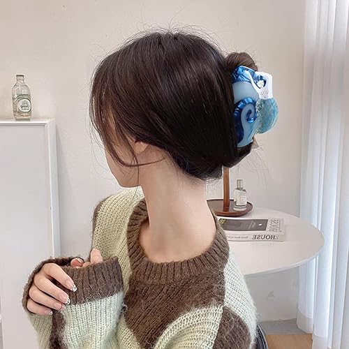 Miniatura 5 de Pinzas de pelo de sirena azules para mujeres y niñas, accesorios de peinado grueso y fino para el cabello, grandes y antideslizantes, acetato