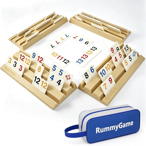 Rummy Jeu de Société avec 112 Tuiles Robustes et 4 Supp Erzekrim
