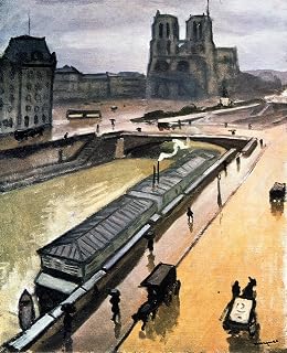 MVOVZQCV Famous Prints Picture portrait painting Rainy Day Our Lady of Paris by Albert Marquet Classic Canvas Paintings for Home Decor 60x90cm