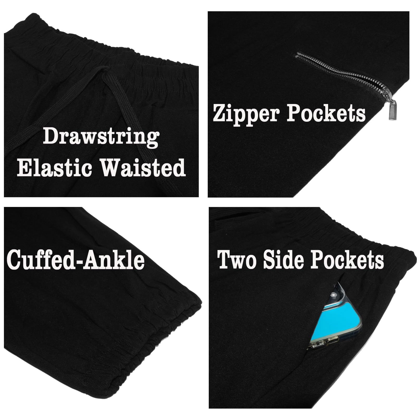 Nuofengkudu Tobilleros Pantalones Cargo Mujer 4 Bolsillos Elasticos Cintura Alta Joggers Harem Pantalon Deportivos Sueltos Casual Comodos Jogging Sweatpants Moda Punk