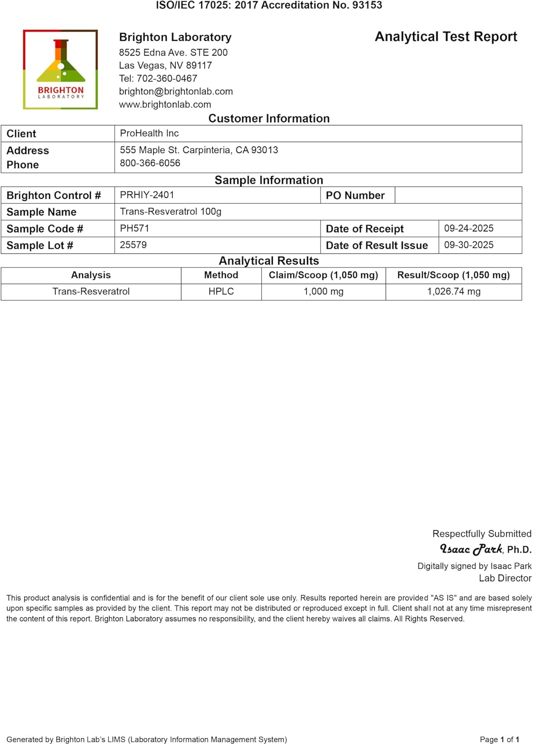 ProHealth Longevity Bulk Trans Resveratrol Powder 100 Grams - Pure Pharmaceutical Grade, 1000 mg per Scoop, Superior Absorption and Bioavailability - Image 8