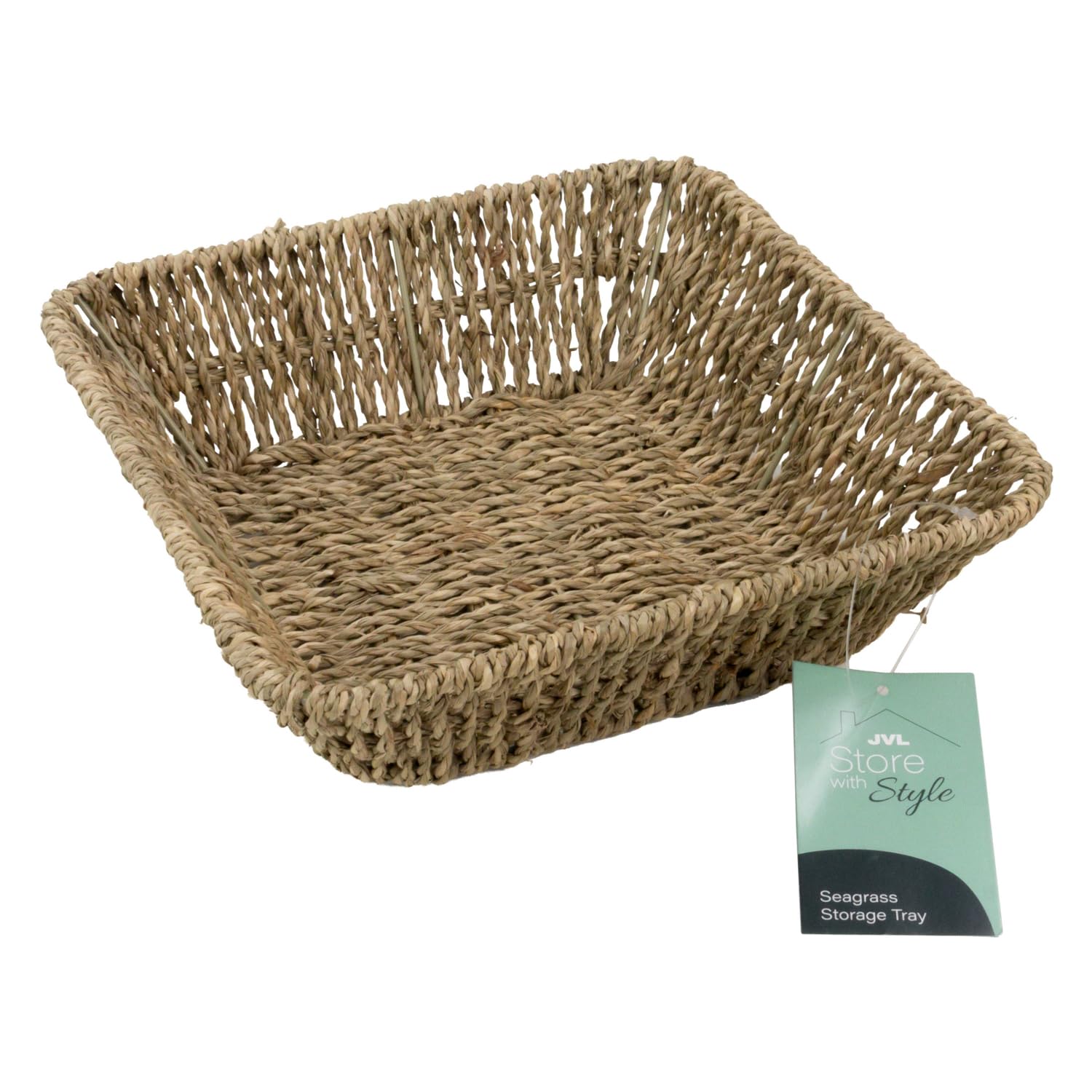 Panier en jonc de mer tressé JVL pour ranger le salon avec style
