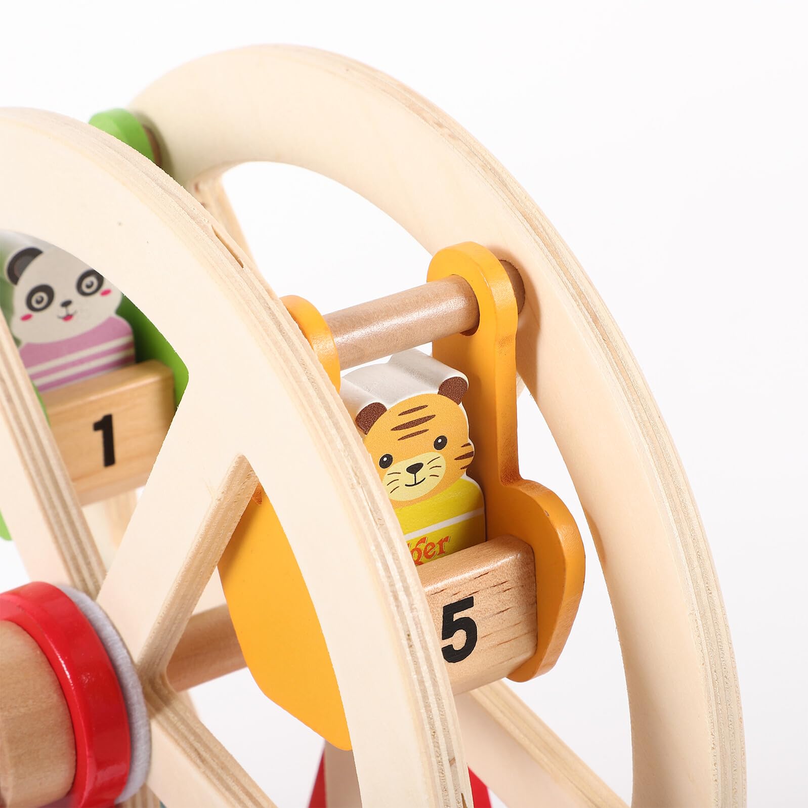 Giocattolo in Legno Rotante per Bambini, Gioco Educativo Interattivo | Design Cartone Animato Carino, Stile Delicato e Curioso, per Ragazzi e Ragazze, Gioco Genitore-Figlio