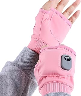 Guantes de trabajo con calefacción, pantalla táctil, 3 velocidades, ajustable, carga USB, medio dedo, delgados, calentados, para hombres, eléctricos, para mujeres, para invierno, calentamiento rápido