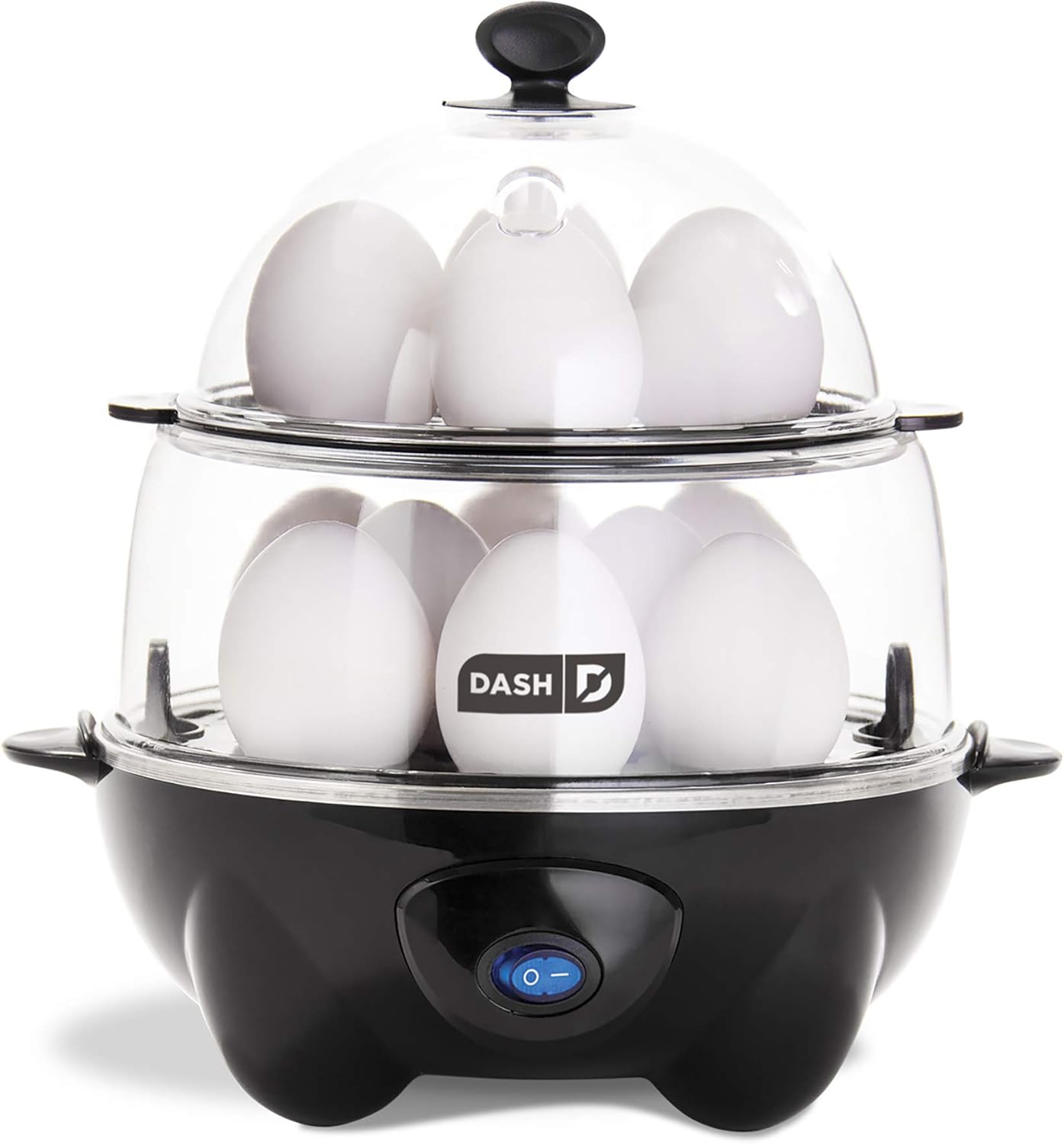 DASH Deluxe Rapid Egg Cooker Electric, 12 Capacity, with Auto Shut Off Feature, Black & black Rapid 6 Capacity Electric Cooker with Auto Shut Off Feature, One Size
