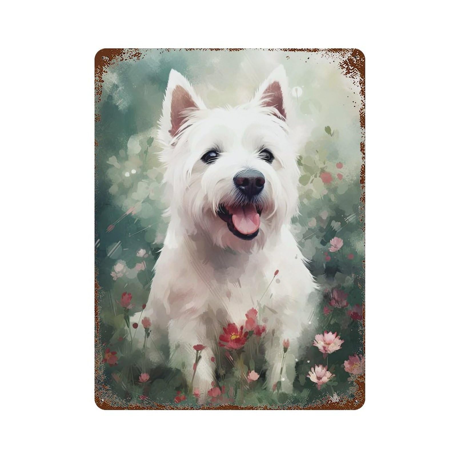 Westie Dog Watercolor Retro Metal Sign 15.7"x11.8", for Office, Studio And Wall Decor, Industrial Home Decor