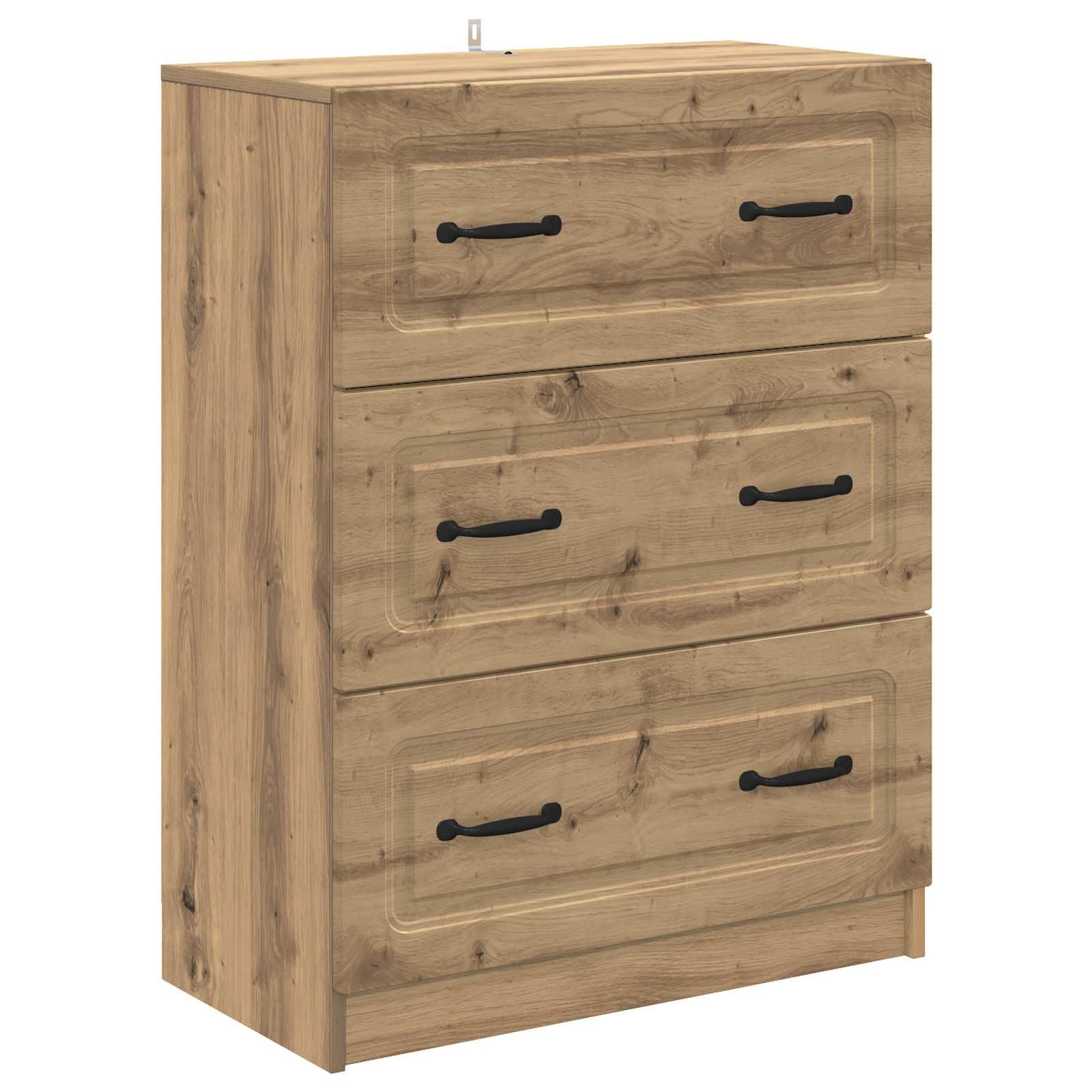 Commode en bois de chêne Artisan 66x34,5x87 cm avec tiroirs