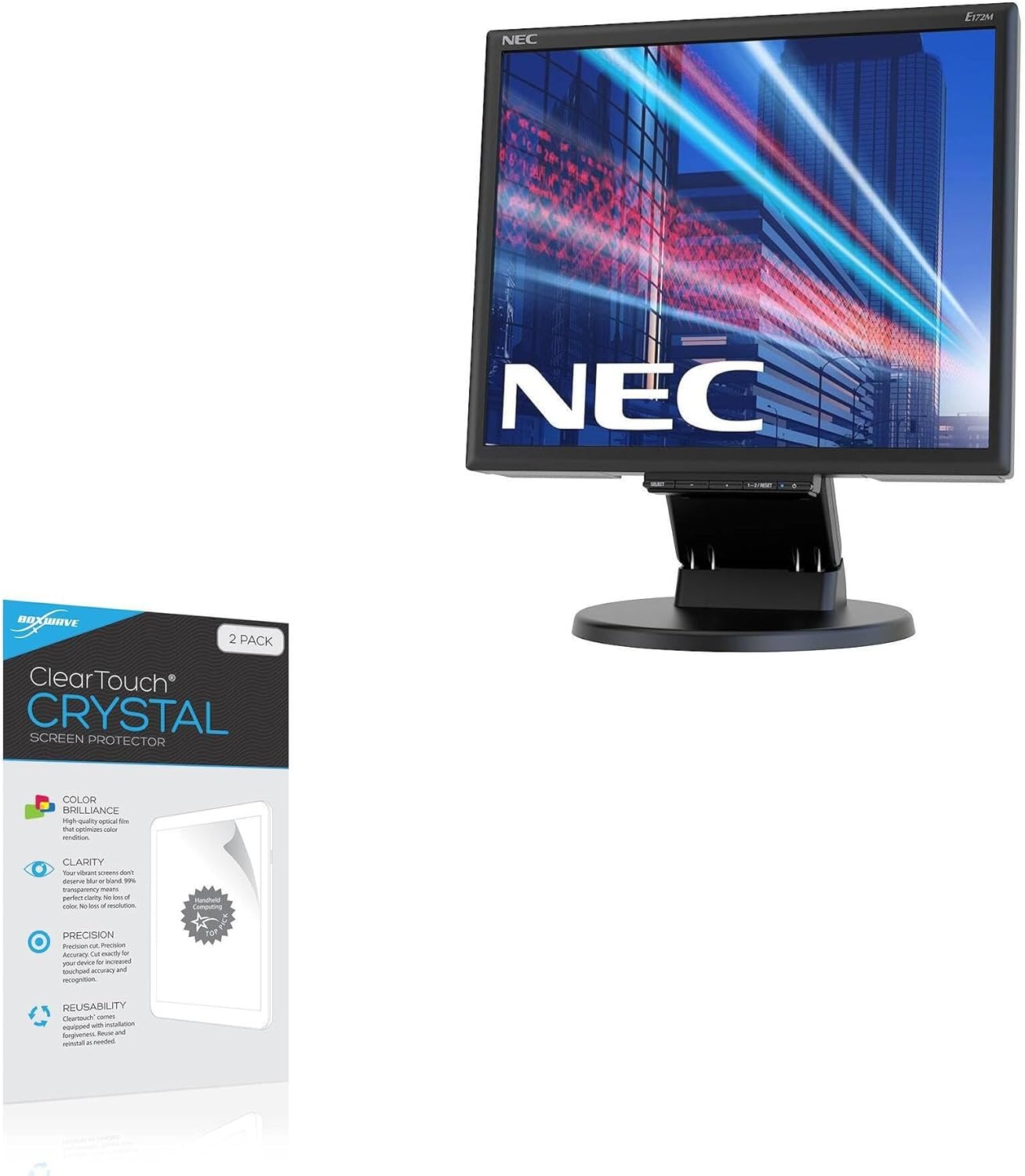 BoxWave Screen Protector Compatible with NEC MultiSync E172M-BK - ClearTouch Crystal (2-Pack), HD Film Skin - Shields from Scratches
