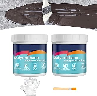 Polyurethane Waterproof Coating, Polyurethane Waterproofing and Leak Repair Eco-friendly Coating,Invisible Clear Waterproof Sealant, Tile Trapping Repair Wall Mending Agent Glue (Black,150 G*2)
