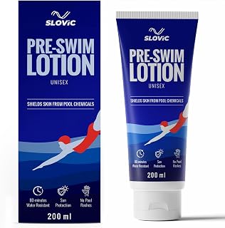 SLOVIC Pre Swim Lotion for Kids 200ml - Apply Before Swimming | Body Lotion | Swimming Cream for Chlorine Protection | Swi Price In India