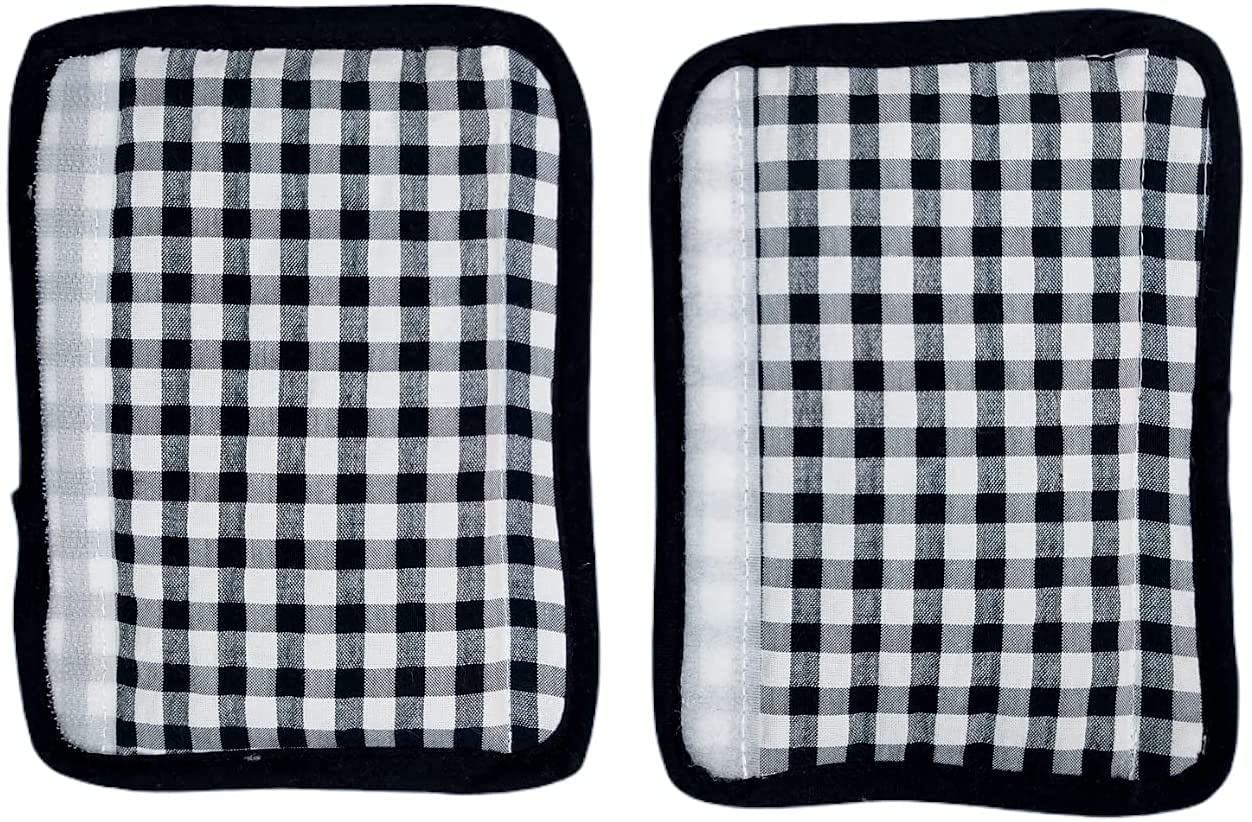 Colchoneta o funda compatible con Bugaboo Camaleon, Buffalo, Fox + Protector de arneses. (Rejilla 3D, Vichy negro)