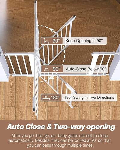 Miniatura 28 de Puerta extra alta para bebés de 36 pulgadas para puertas de escaleras, se adapta a aberturas de 29.5 a 48.8 pulgadas de ancho, puerta extra ancha