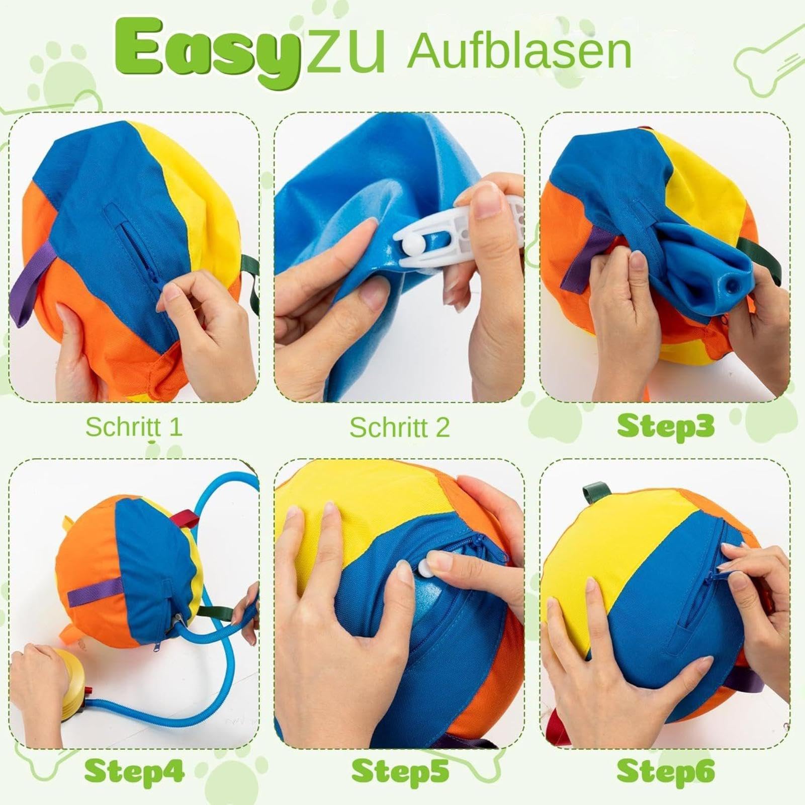 Pelota Grande Para Perros Con Bomba, Artículo Interactivo Móvil Para | Pelotas perros 50 cm juego exterior Para Cachorros Y Perros Pequeños Medianos Grandes Interior Exterior Jardín Parqu