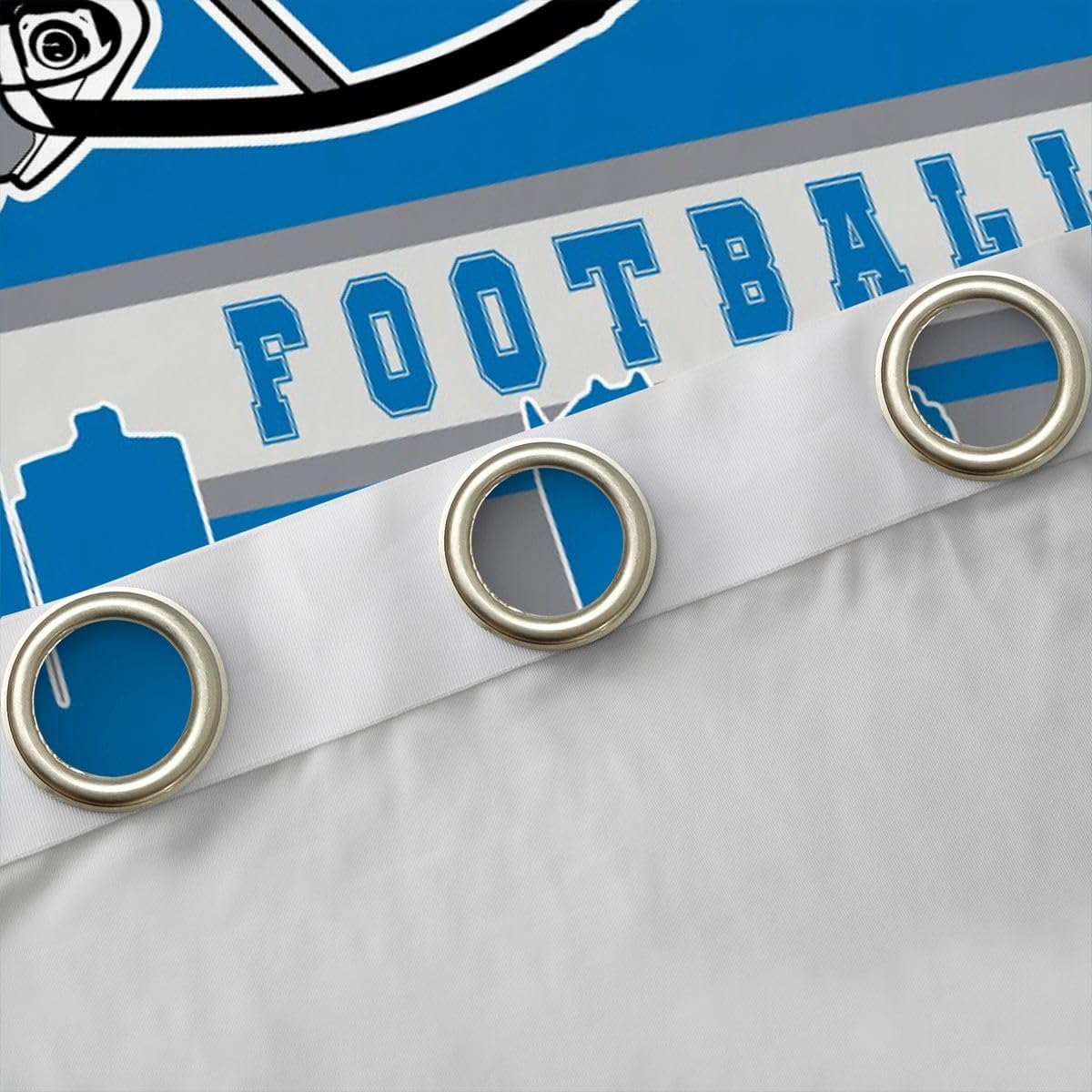 Erosebridal Football City Curtains 52" Wx84 L, 2 Panels Football Blackout Curtains Boys Girls Blue Grey Rugby Game Curtains & Drapes Football Fans Sports Ball Team Window Curtains