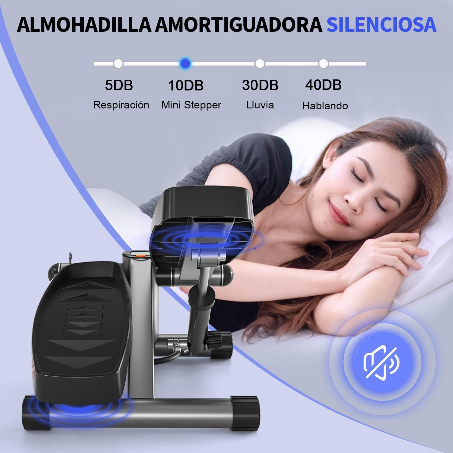 Vannect Mini 2 en 1 Stepper Fitness Casa,Máquina trepadora de elevación con Cuerda de Resistencia,Trainer para Principiantes y usuarios avanzados de hasta 150 kg