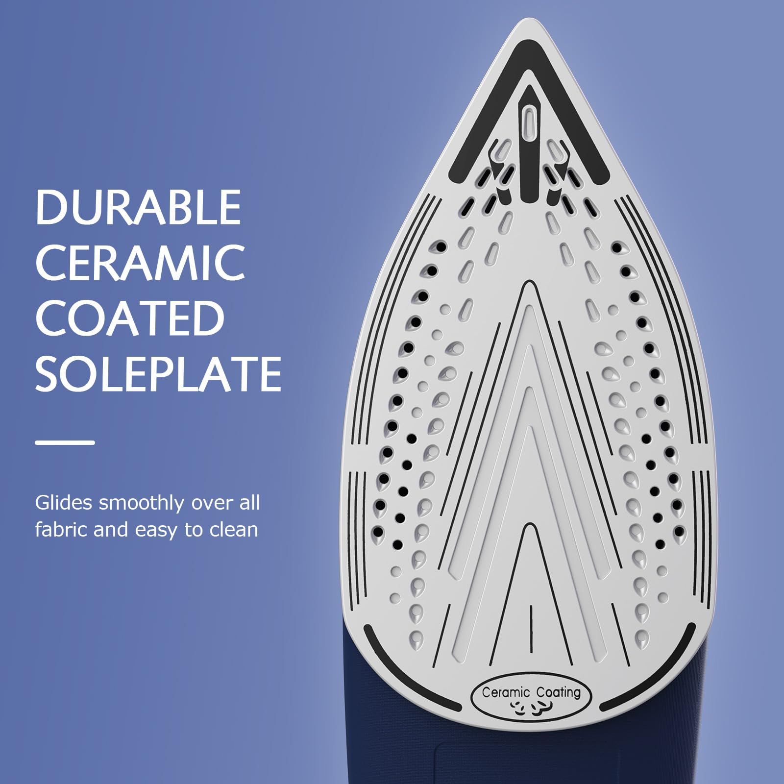 BEAUTURAL Ferro da Stiro per Vestiti con Termostato di Precisione, Piastra in Ceramica, Spegnimento Automatico, Autopulizia, Anticalcare, Antigoccia e Protezione dal Surriscaldamento, 2600W
