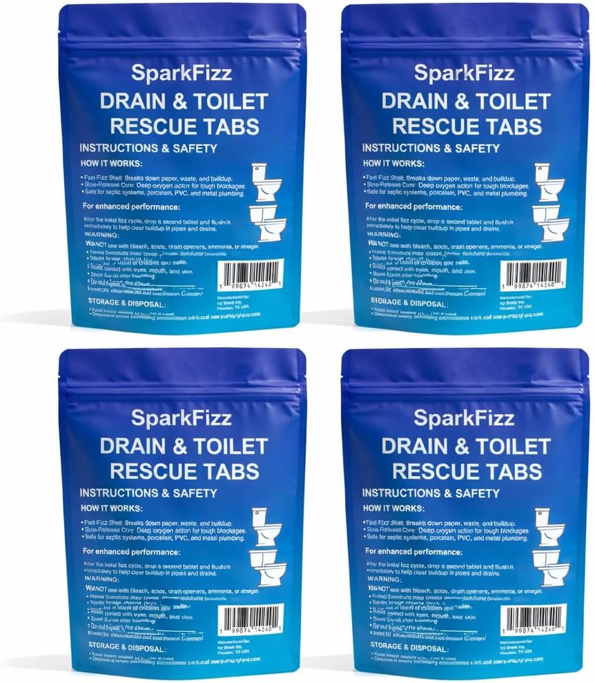Tabletas limpiadoras para inodoros y desagües, paquete 4 unidades