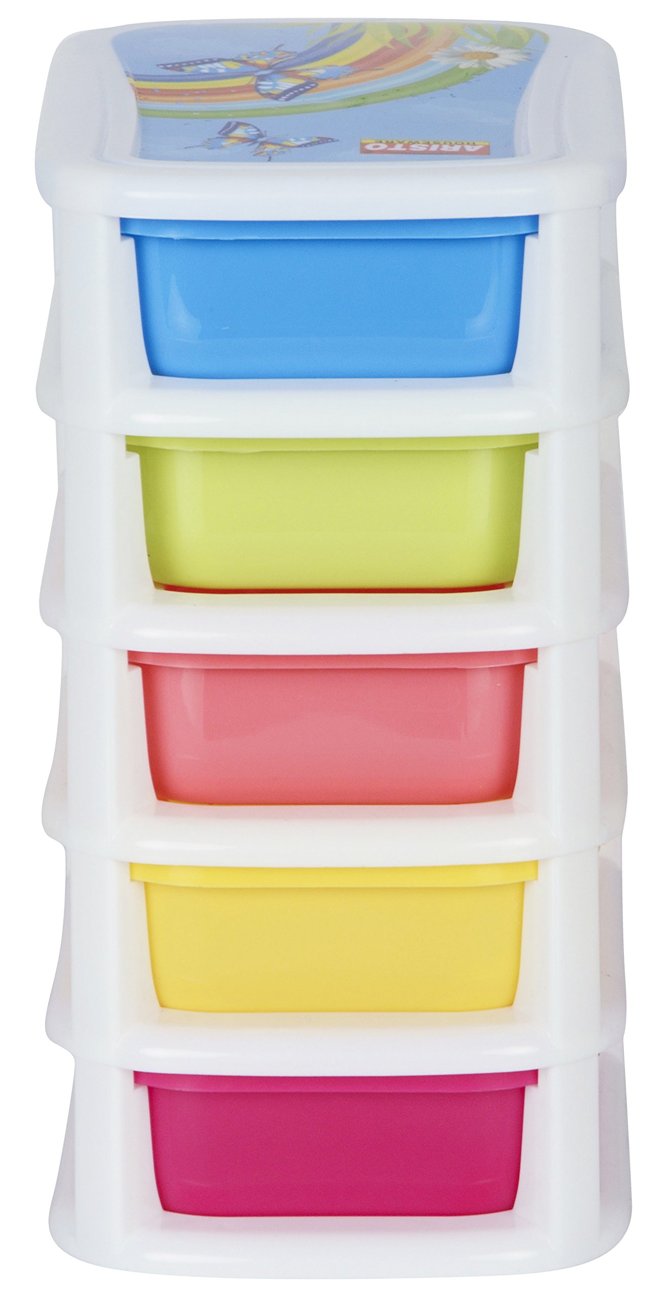 ARISTO Chest of Drawers (Matte Multi-Colored Sigma Drawer 5), 19 x 13 x 24 cm (L x W x H), Multicolour, Standard