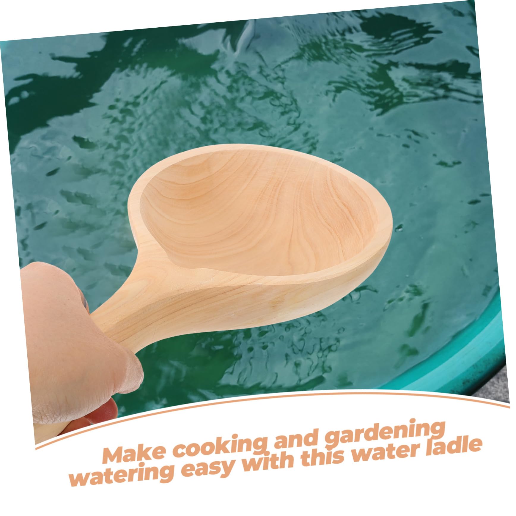 Alipis Cucharón de Agua de Madera Diseño Único, Utensilio de Cocina Práctico y Ahorrador, Adecuado para Cantinas y Hoteles