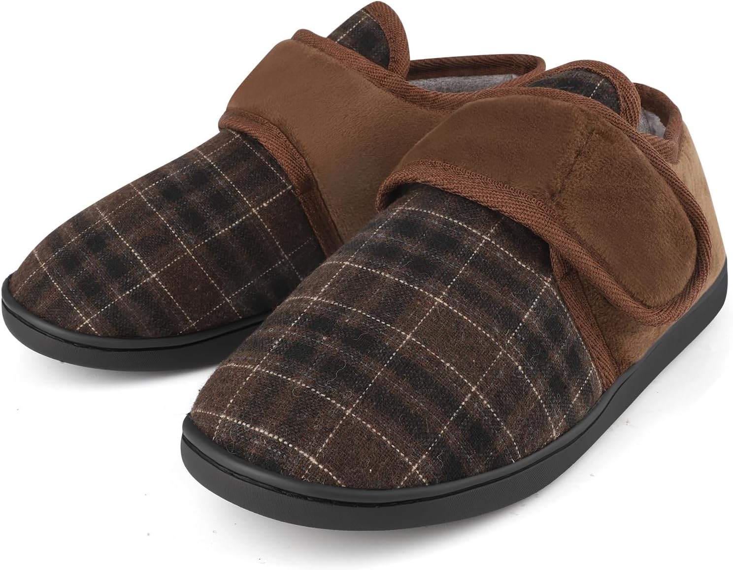 Mens Terry Cloth Slippers Breathable Indoor/Outdoor House Shoes Winter Warm Fuzzy Cozy Memory Foam Diabetic Edema Swollen Comfortable Adjustable Closed-Back Boots Slipper