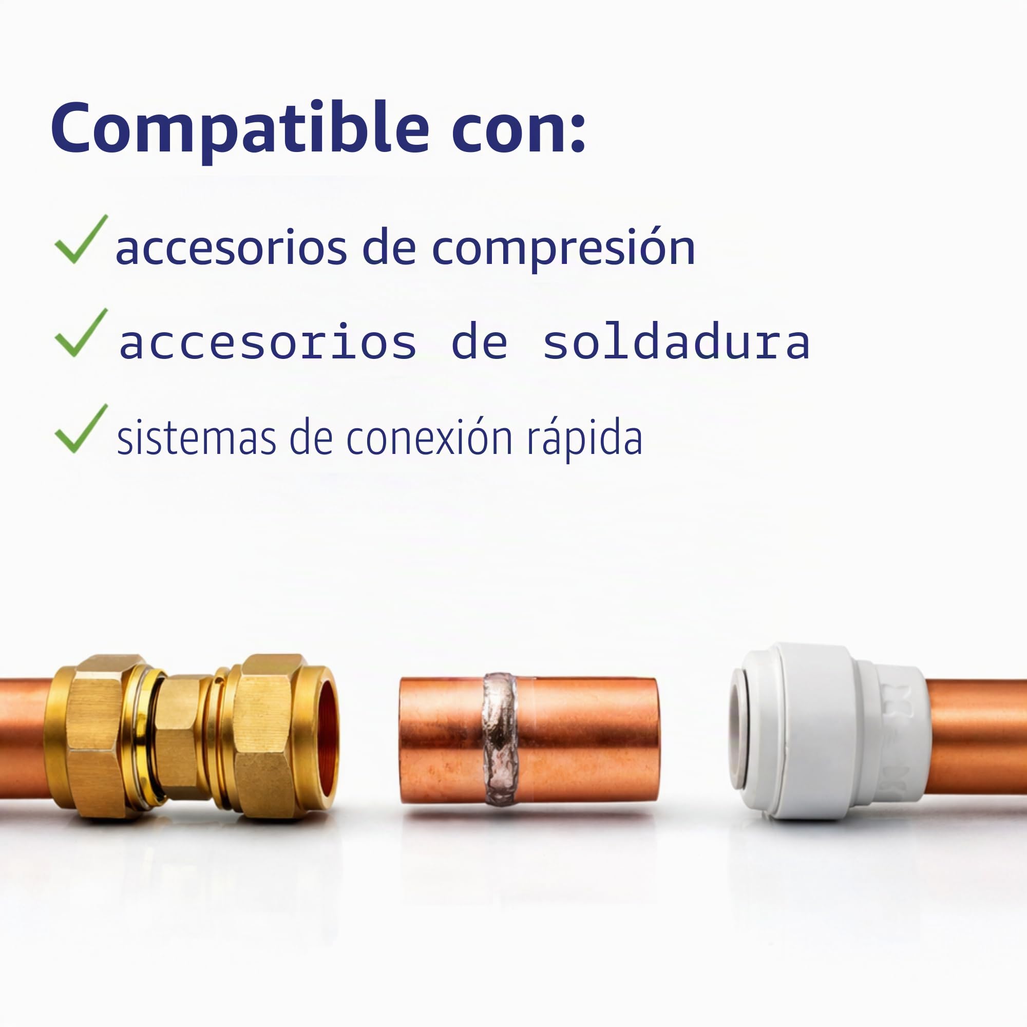 Tubo de cobre en espiral de microorificio flexible para instalaciones de agua, gas, fontanería y bricolaje (10 mm, 3 metros)