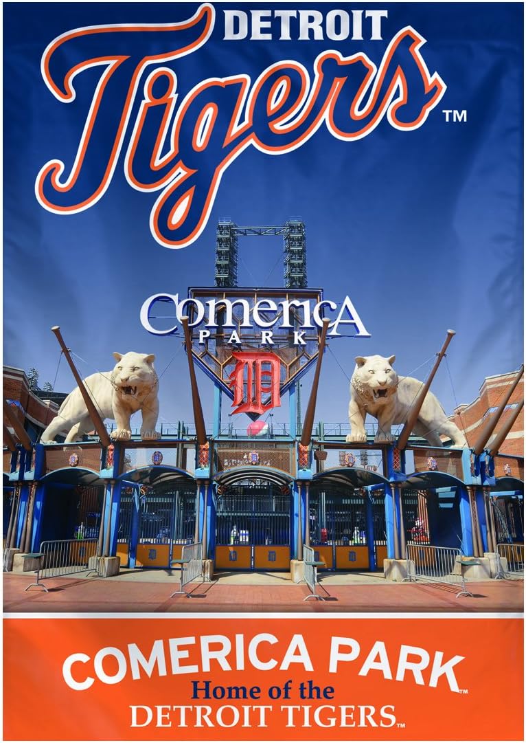 MLB Detroit Tigers Two Sided Stadium View Vertical Banner