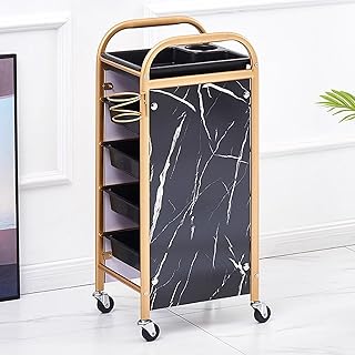 美容室 ワゴ 理髪店カートツールワゴン 医療用カート 5階建て 復古 なっ染工具車 ヘアサロン 大容量収納 移動が簡単 美容室、理髪店、温泉店に向いています(ゴールド,C)