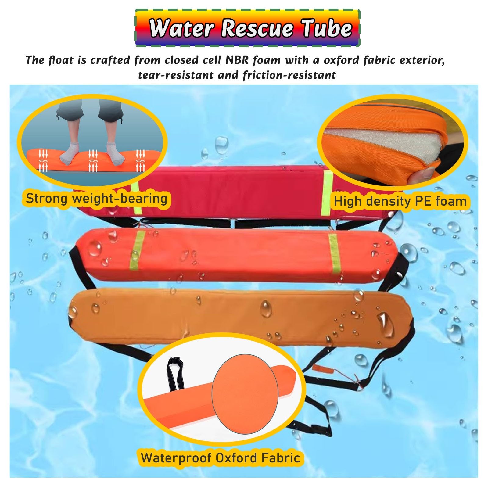 Lifeguard Rescue Tube – Bouée de sécurité étanche pour la natation en eau libre et le sauvetage d'urgence, idéale pour l'entraînement à la natation