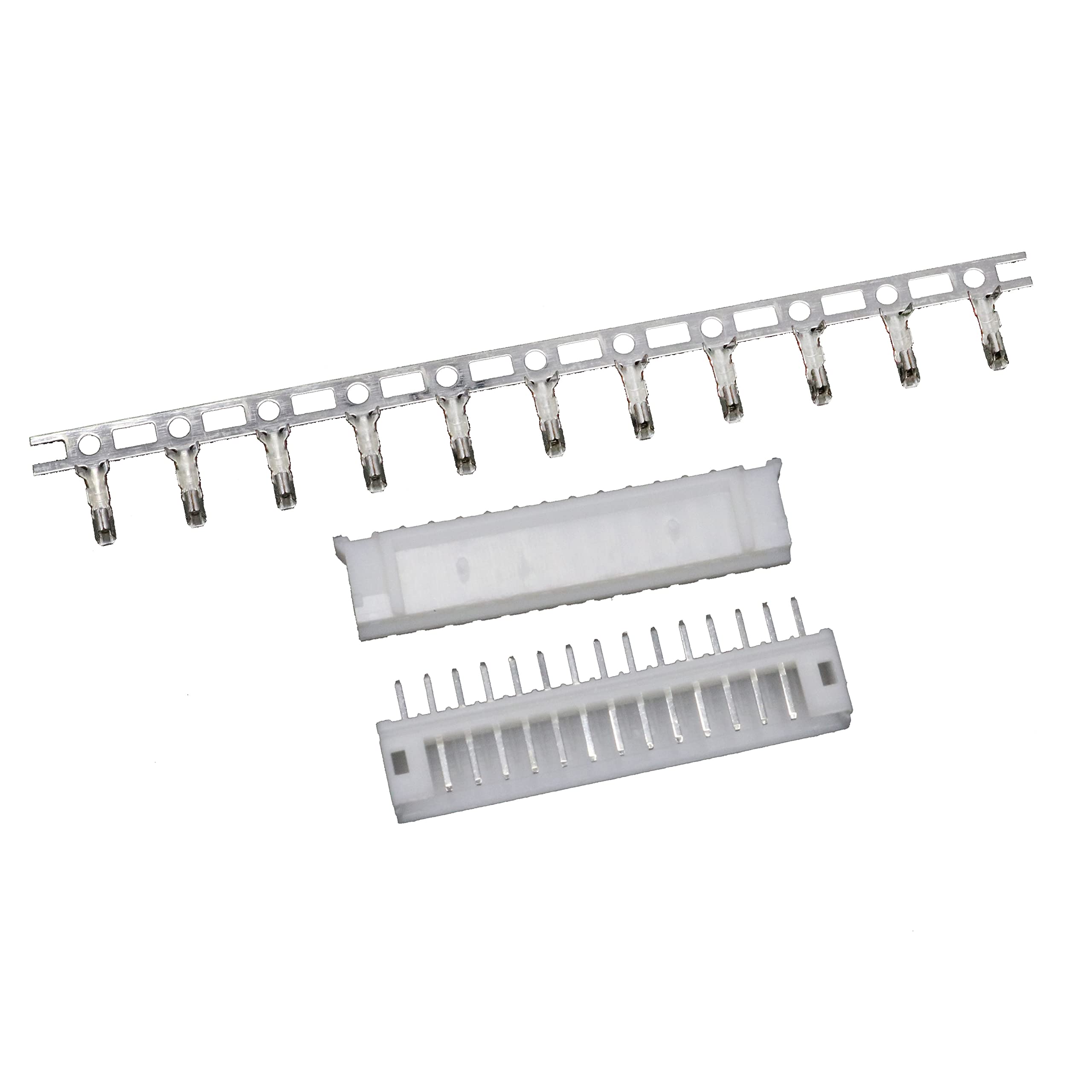 PH 2.0 mm 15-pin Board-to-Wire Crimp Connector Plug + PCB Socket + Crimps, Pack of 100 Compatible With JST PH — image 1