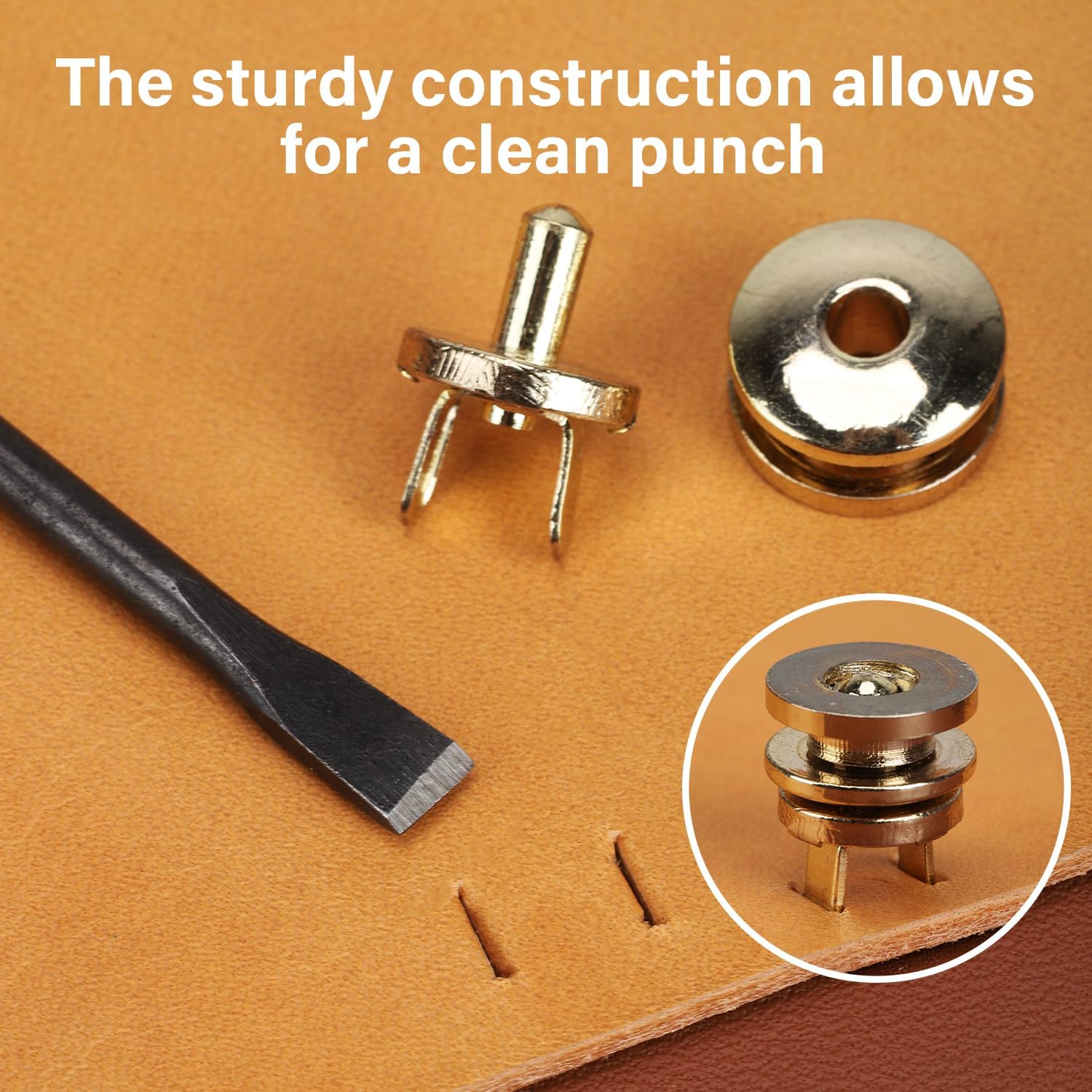WUTA 6 Pcs Slot Leather Punch Set,Leather Hole Punch Tool,Carbon Steel Black Slotted Punch Leather Craft Tool(B)