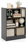 DORTALA 3 Tier Bookcase, Freestanding Versatile Bookcase with Adequate Storage & Adjustable Shelves, Display Storage Home Organizer for Living Room Study, White