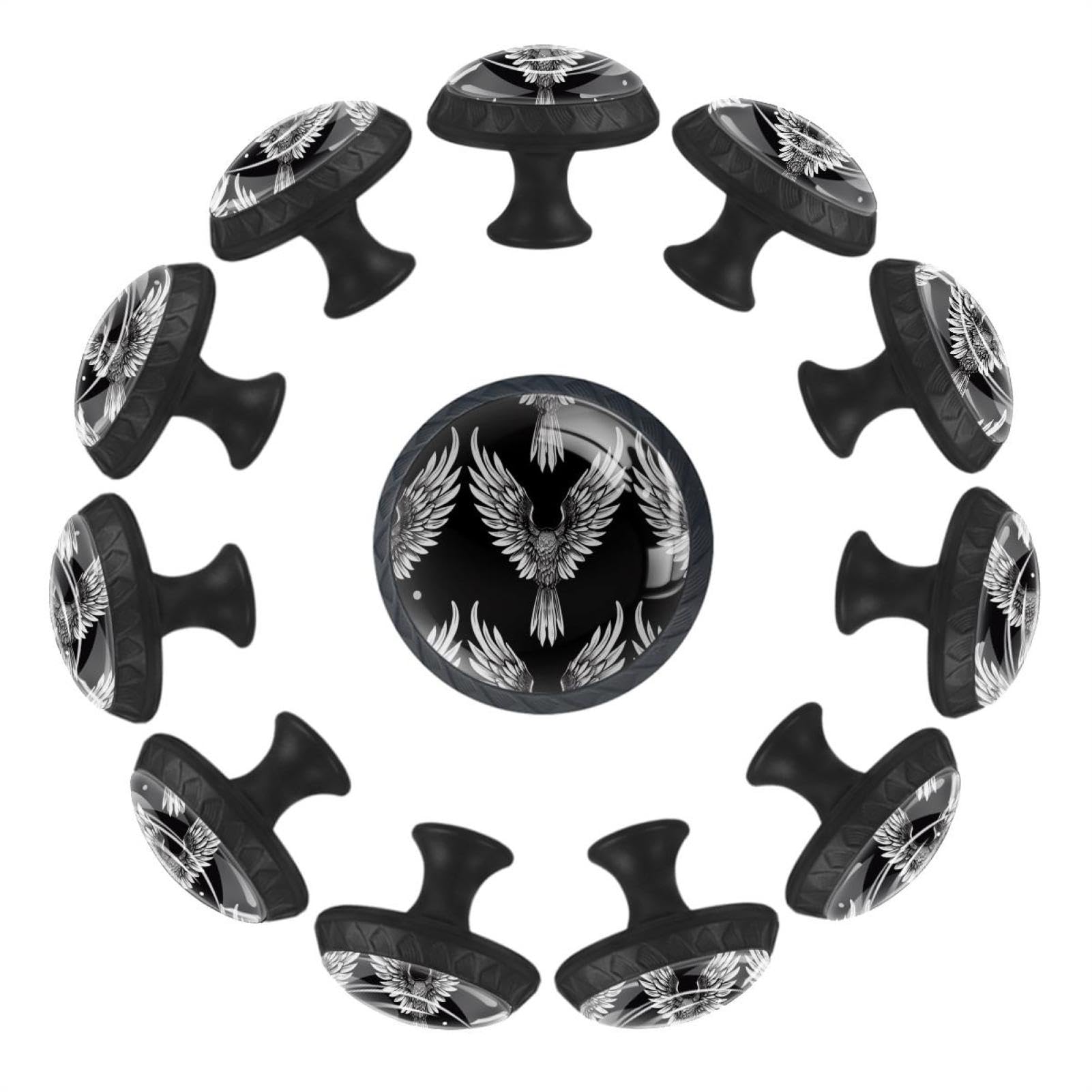 Boutons ronds en verre anti-usure avec ailes d'ange pour remplacer les poignées d'armoire cassées