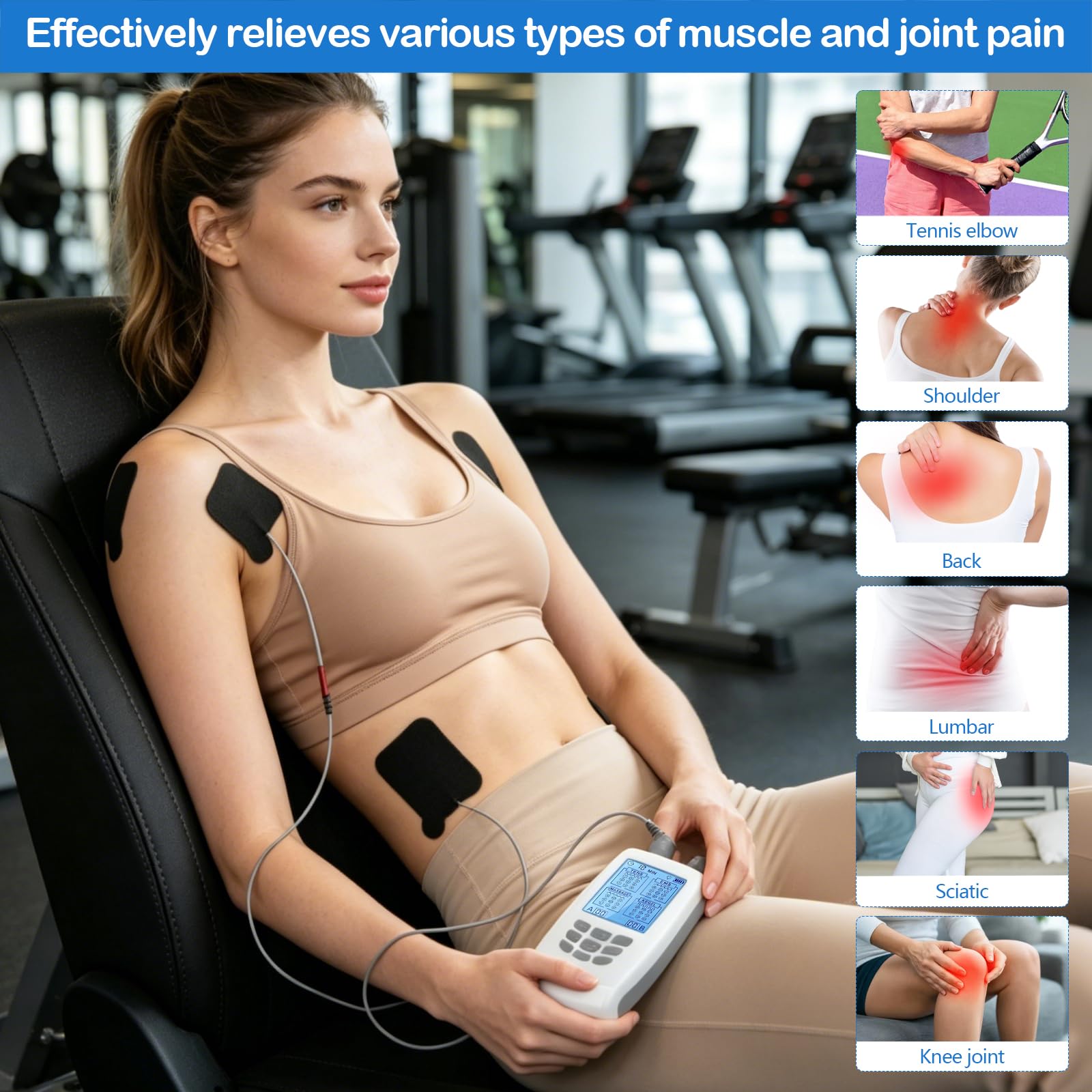 Allenatore per pavimenti pelvici 4-in‑1, TENS EMS per alleviare il dolore, 9 programmi a frequenza variabile per allenamento di stimolazione muscolare, massaggi e allenamento dei muscoli pelvici