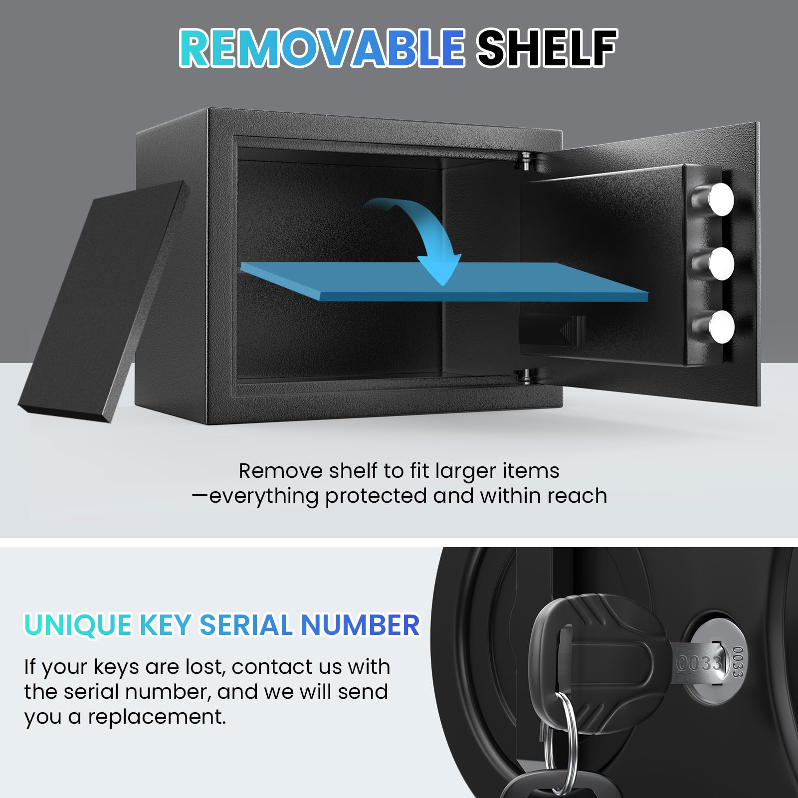 Mitlvge 1.2 CU Ft Home Safe Ignífugo Impermeable, Pequeña Caja Fuerte Ignífuga con Bolsa De Dinero Ignífuga, Teclado Programable Y Repisa Extraíble, Caja Fuerte Digital De Seguridad para Dinero Domé