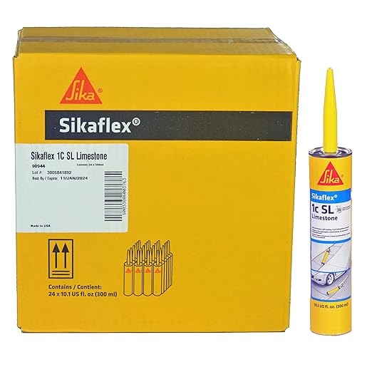 AWF PRO - Sikaflex 1C SL 10 oz Limestone, Concrete Expansion Joint Filler, Self Leveling, Polyurethane Sealant. Pack of 24