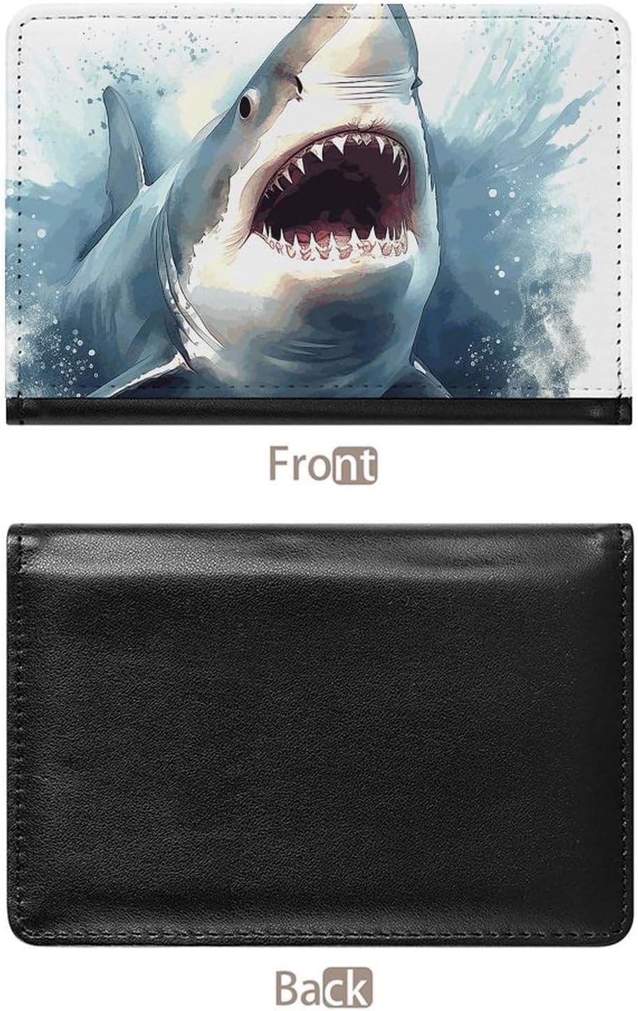 Passport Holder Travel Accessories Shark in The Sea Waterproof Passport Travel Wallet with Card Slots for Women Men