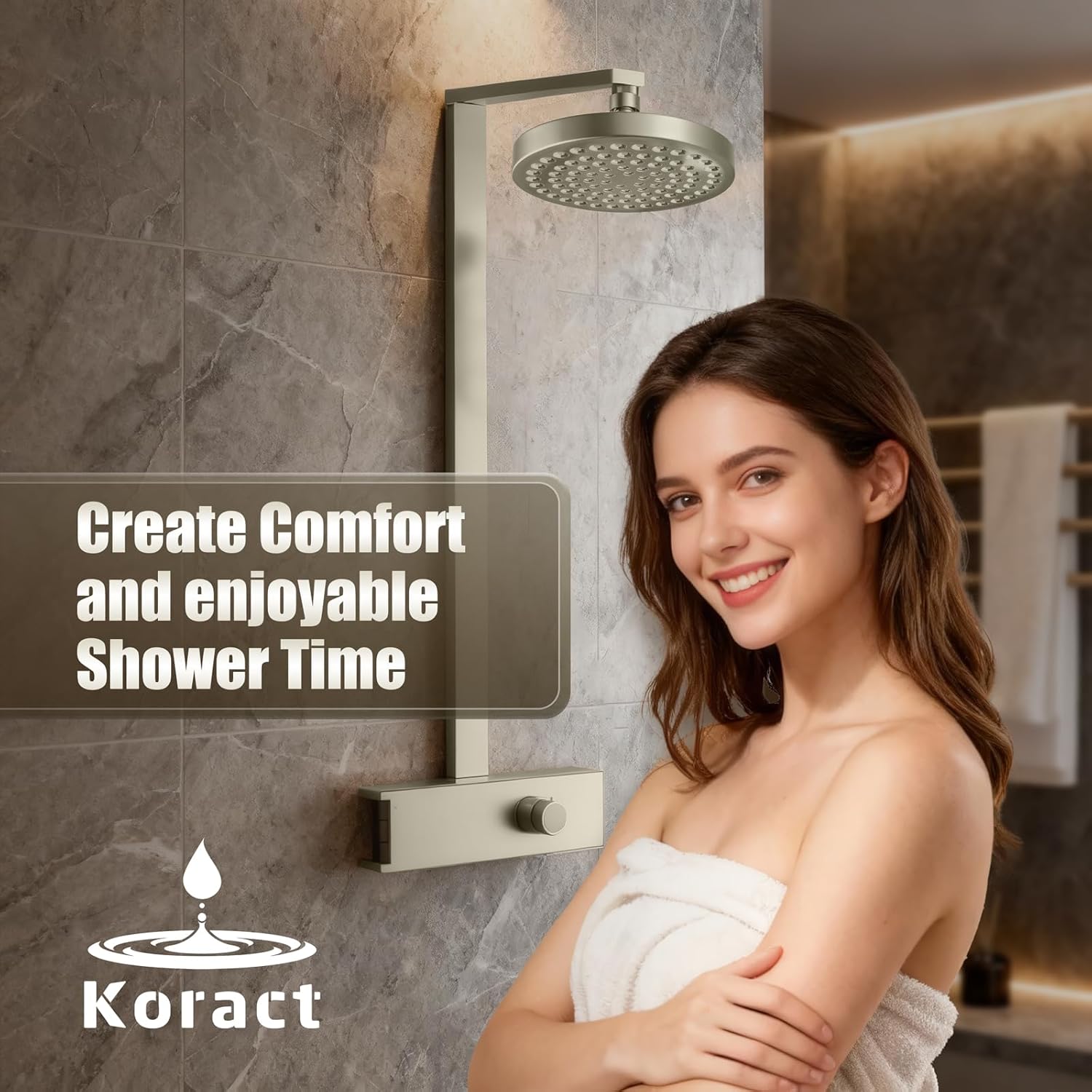Shower Head High Pressure Rain Premium Quality Luxury Design Anti-Clogging Silicone Nozzles Adjustable Replacement for Bathroom Shower Heads (6 inch Round)